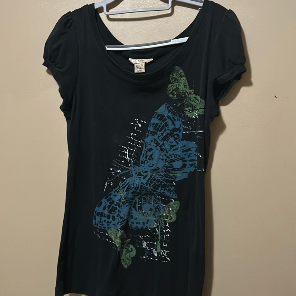 effy stonem scoop neck puff sleeve top